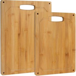 Set 2 Planches à découper en Bambou 33x23 et 40x30 cm Artecsis Coins antidérapants amovibles