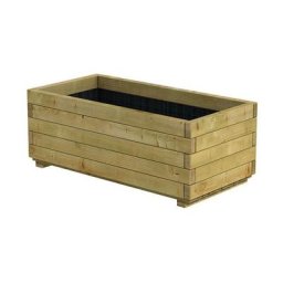 Bac à fleurs rectangle en bois d'épicéa - Autoclave - 100 x 50 x 39 cm