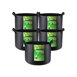 Seau de plantation de pommes de terre noir 20Gallon sac à plantes D55 H30cm, 5 pièces