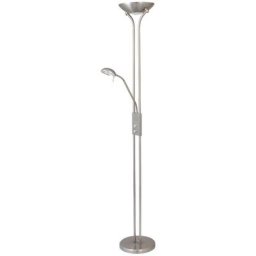 Lampadaire en verre métal Beta / métal satiné couleurs chrome Ø25,5cm h: 181cm dimmable