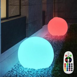 Lot de 2 lampes de jardin boule lampe d'extérieur, lampe d'extérieur avec piquet, éclairage de