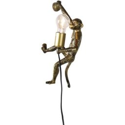 Animal monkey - Applique murale Classique/Antique - 1 lumière - l 28 cm - Doré/Laiton