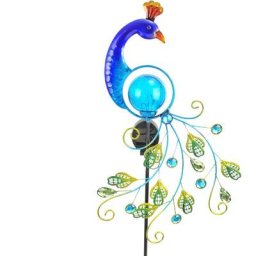 Statue Paon de Jardin en Métal 100cm, Éclairage Solaire à led, Paon Décoration de Jardin