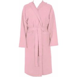 Emmevi - Peignoir Microfibre Moderne Couleur Unie Doux Homme Femme Ceinture Poches Capuche Rose - xl