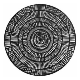 Set de Table Rond Déco Rayon 38cm Noir
