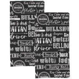 Lot de 2 torchons 50x70 cm en coton noir