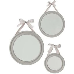 Atmosphera - Set de 3 miroirs ronds Ruban créateur d'intérieur - Taupe