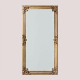 Sklum - Miroir Mural Rectangulaire en Bois (90x180 cm) Sonia Doré - Doré