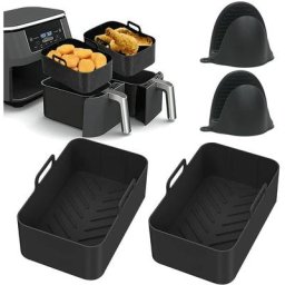 Tumalagia - Pot en Silicone pour Ninja Friteuse à Air Double, 2PCS Doublures de Friteuse à Air
