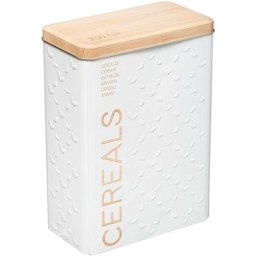 Boîte à céréales 750g métal Scandinave Nature blanc - 5 five simply smart - Blanc