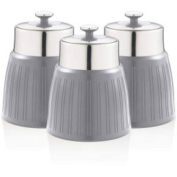 Swan - SWKA1024GRN Retro Set 3 Boîtes de Rangement Cuisine 1,2L Hermétiques pour Pâtes Riz, Vintage