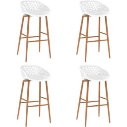 Maisonchic - Lot de 4 Tabourets de bar Style Contemporain | Chaises de bar Blanc 76328 - Blanc