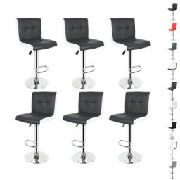 Wyctin - Hofuton Lot de 6 tabourets de bar noir/blanc