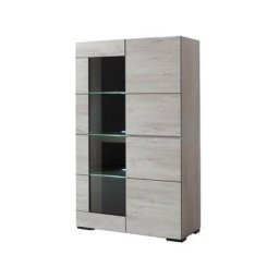Vitrine éclairage led chêne blanchi Elba - Chêne - Chêne blanchi