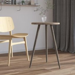 Table de bistro Table haute - Table d'appoint Gris Ø50x76 cm mdf et fer BV602542 Bonnevie