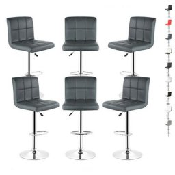 Wyctin - Hofuton Lot de 6 tabourets de bar gris