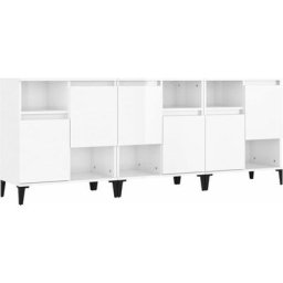 Buffets 3 pcs blanc brillant 60x35x70 cm bois d'ingénierie Vidaxl High gloss white