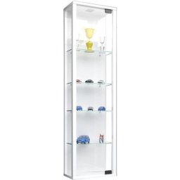 Stano Mini Vitrine, 1 porte vitrée, éclairage led inclus, à fixer au mur, blanc. - Blanc