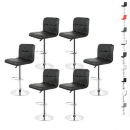 Wyctin - Hofuton Lot de 6 tabourets de bar noir