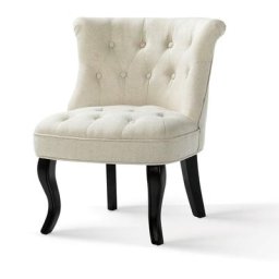 Petit Fauteuil Crapaud Chaise de Coiffeuse Chaise Cuisine Rembourrée avec Pieds Noirs Pour Salle à