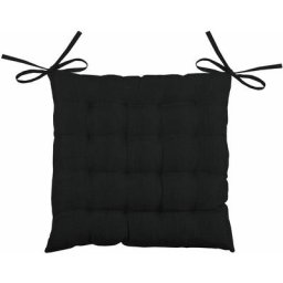 Homemaison - Galette de chaise unie en 16 points Noir 40 x 40 cm - Noir