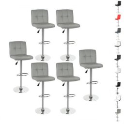 Wyctin - Hofuton Lot de 6 tabourets de bar gris clair