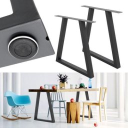 Ecd Germany - Set 2 Pieds de table piètement meuble banc en acier design industriel 60 x 72 cm
