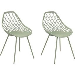 Lot de 2 Chaises de Repas en Matière Synthétique Vertes Treillis Ajouré Canton ii - Vert