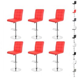 Wyctin - Hofuton Lot de 6 tabourets de bar rouge