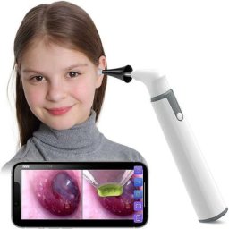 LTS FAFA Caméra d'oreille d'otoscope sans fil avec double vue, portée d'oreille de 3,9 mm avec 6