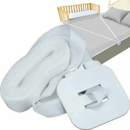 6M Sangle de Lit Cododo, Sangle pour Lit de Bébé Réglable Fixation de Lit d'Appoint Sangle Blanche