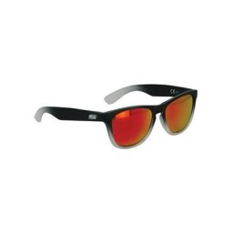 Lunettes De Soleil Noir Mat Nuancé Gris - Verres Miroir Or/Reflets Rouge Cat. 3