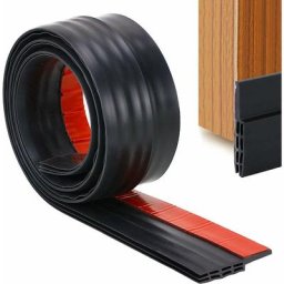 Porte Bas Joint Strip - Autocollant sous Porte Coupe-Bise Bise, Anti-Bruit, Anti-Bug en Noir