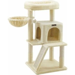 Songmics - feandrea Arbre à Chat, Tour de Jeux, Grand Plate-Forme, Beige par PCT51M - Beige