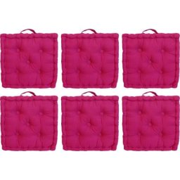 Coussin de sol en coton 40 cm (Lot de 6) - Fuschia