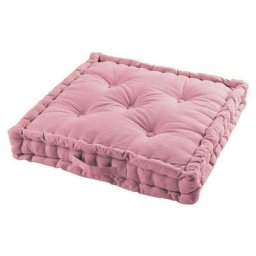 Coussin de sol 60x60 cm Panama dragée coton - Rose