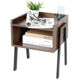 Lot de 2 Table de chevet - 42 x 35 x 52 cm (Lxlxh) - brun rustique