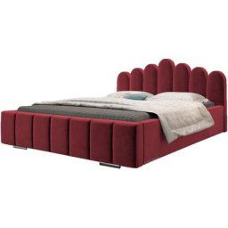 Lit rembourré avec tiroir de lit BoxSpring Lit 03 - 140x200 - Ruby Red (trinity 24)