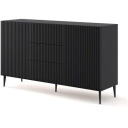 Commode Ravenna b 150 cm 2D3S noir mat + pieds