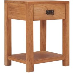 Table de chevet 35x35x50 cm Bois de teck solide Vidaxl Brun