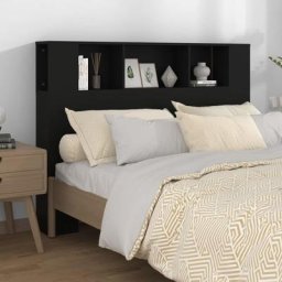 Tête de lit | Armoire de tête de lit Noir 140x18,5x104,5 cm 48304 - Noir