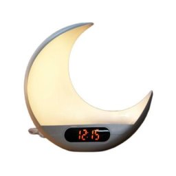Linghhang - Radio-réveil avec lumière de réveil led sept couleurs lumière d'ambiance télécommande