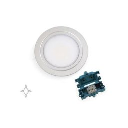 Emuca - Applique led Mizar pour meuble, D.66 mm, à encastrer, aucun convertisseur nécessaire, acier