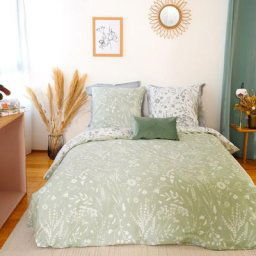 Parure de lit satin de coton susie 260x240 cm - Vert