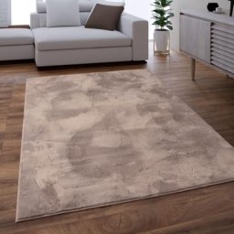 Paco Home - Tapis Salon Adulte Poil Long Shaggy Lavable En Machine Moelleux Pelucheux Taupe 80 cm