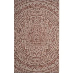 Tapis d'intérieur/extérieur contemporain tissé à la puissance, collection Cour, CY8734, en beige