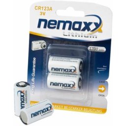Nemaxx - 3V Batterie au lithium pour caméras CR123A batterie d'appareil photo 1700mAh (2 pièces /