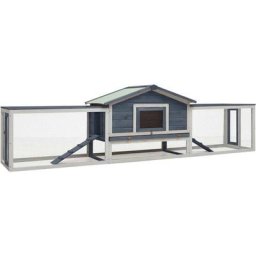 Clapier lapin | Cage Enclos à Lapin Gris 310x70x87 cm Pin massif et sapin 96490 - Gris