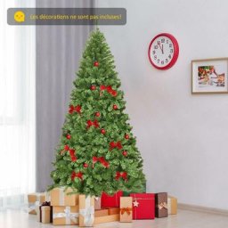Arbre de Noël Artificiel 230CM Ouverture Automatique des Branches avec Support en Métal 1346