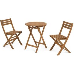Kave Home - Ensemble Elisia de table et chaises pliantes de jardin en bois massif d'acacia FSC 100%